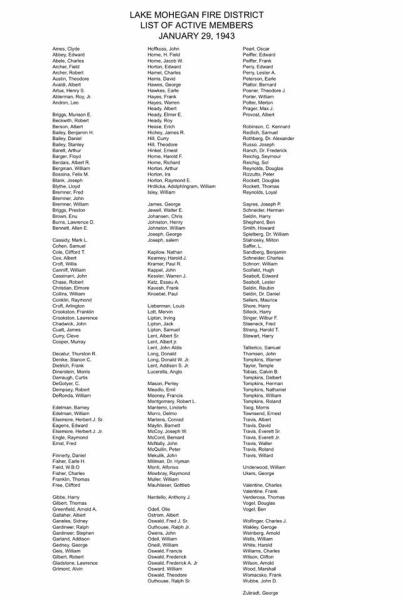 January 29, 1943 LMFD Active Member List (Courtesy of Yortown Histircial Society)